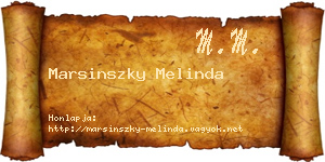 Marsinszky Melinda névjegykártya